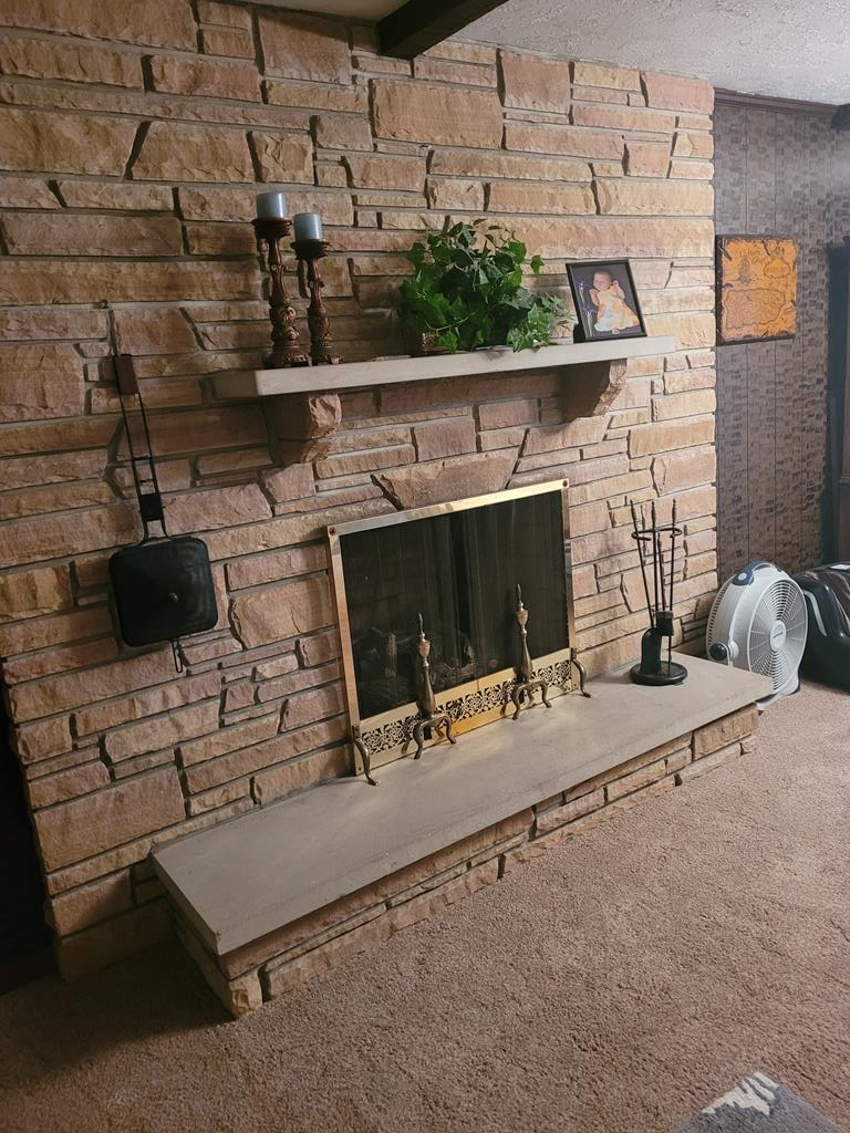 cozy gas log fireplace